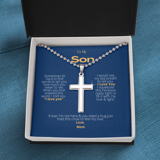 To My Son Cross Necklace
