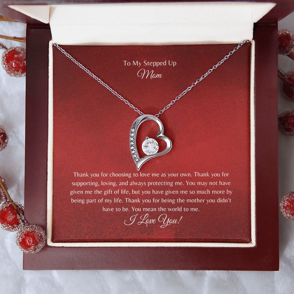 To My Stepped Up Mom | I Love You | Forever Love Necklace
