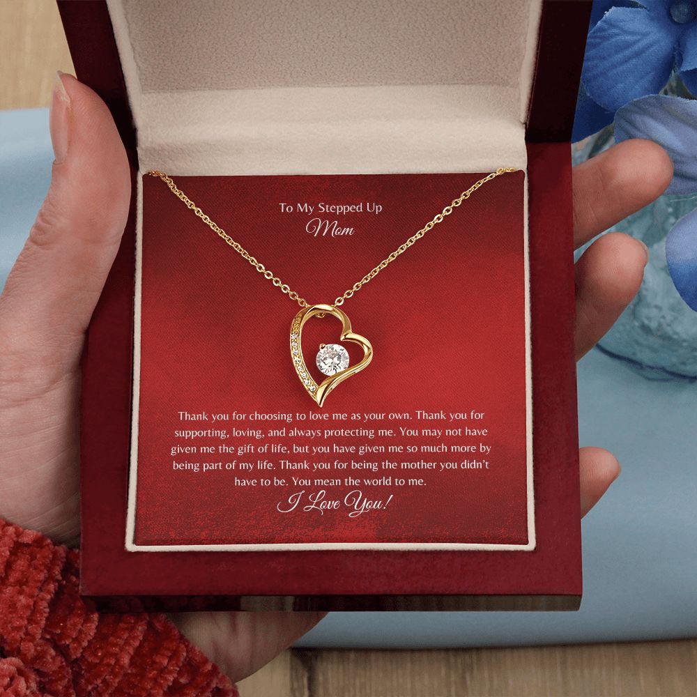 To My Stepped Up Mom | I Love You | Forever Love Necklace