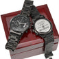 My Favorite Veteran Is My Husband | Engraved Design Black Chronograph Watch