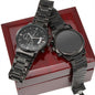 To My Husband | Love You | Engraved Design Black Chronograph Watch