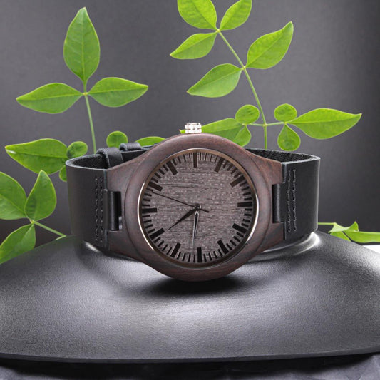 To My Grandpa | I Love You From Mommy's Tummy | Engraved Wooden Watch