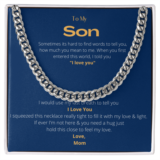 To My Son Cuban Chain Necklace