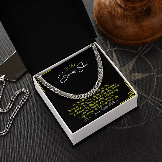 To My Bonus Son | Love Your Step Mother | Cuban Link Chain