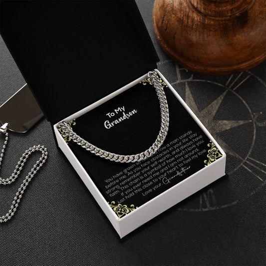 To My Grandson | Love Your Grandfather | Cuban Link Chain