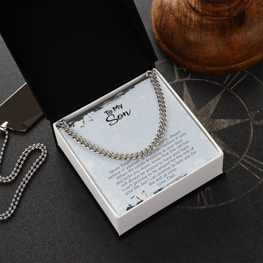 To My Son | Love Dad | Cuban Link Chain