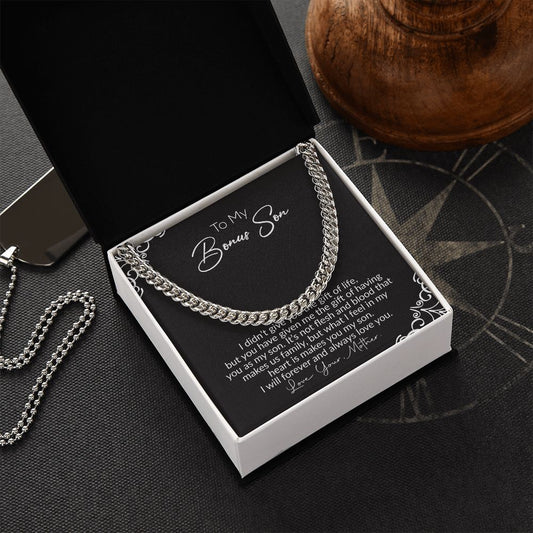 To My Bonus Son | Love Your Mother | Cuban Link Chain