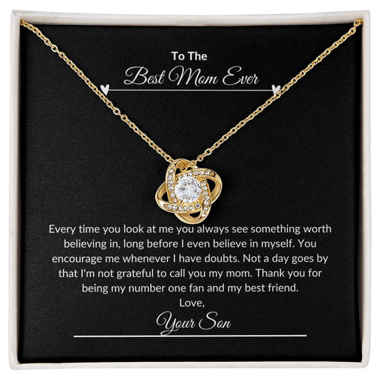 To The Best Mom Ever | Thank You | Love Knot Necklace