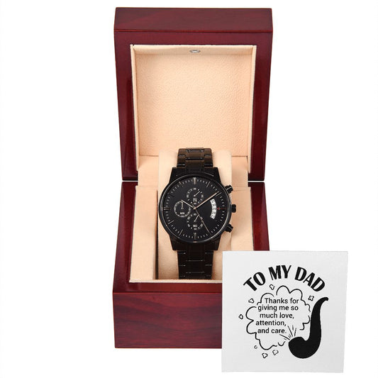To My Dad Black Chronograph Watch