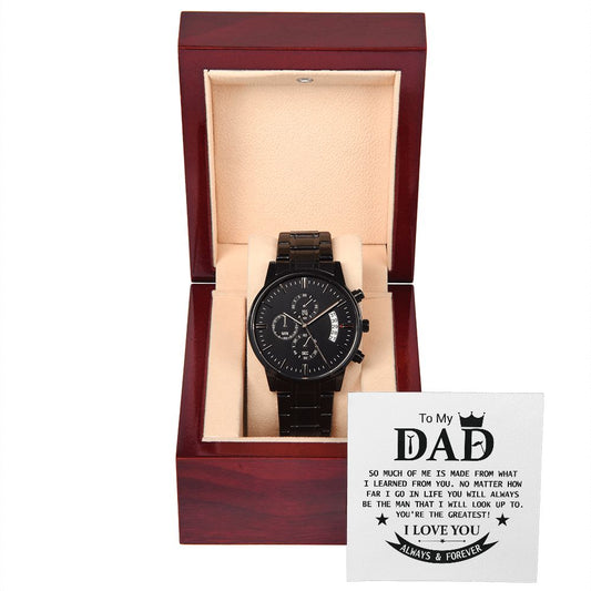 To My Dad Black Chronograph Watch