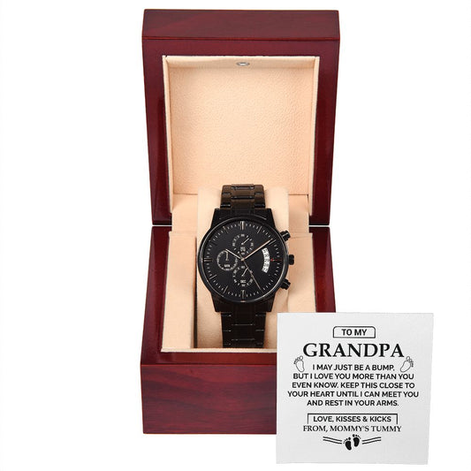 To My Grandpa Black Chronograph Watch