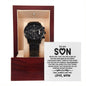 To My Son Black Chronograph Watch
