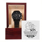 To My Son Black Chronograph Watch