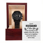 To My Husband Black Chronograph Watch