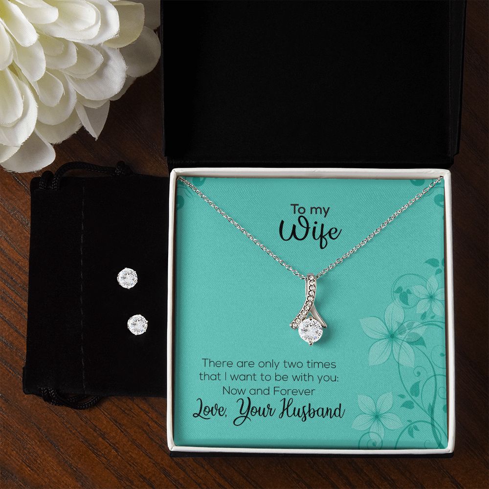 To My Wife | Love Your Husband | Alluring Beauty Necklace and Cubic Zirconia Earring Set