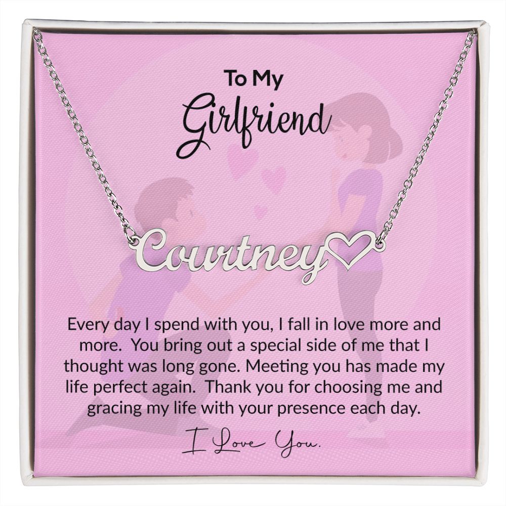 To My Girlfriend | I Love You | Name Necklace + Heart