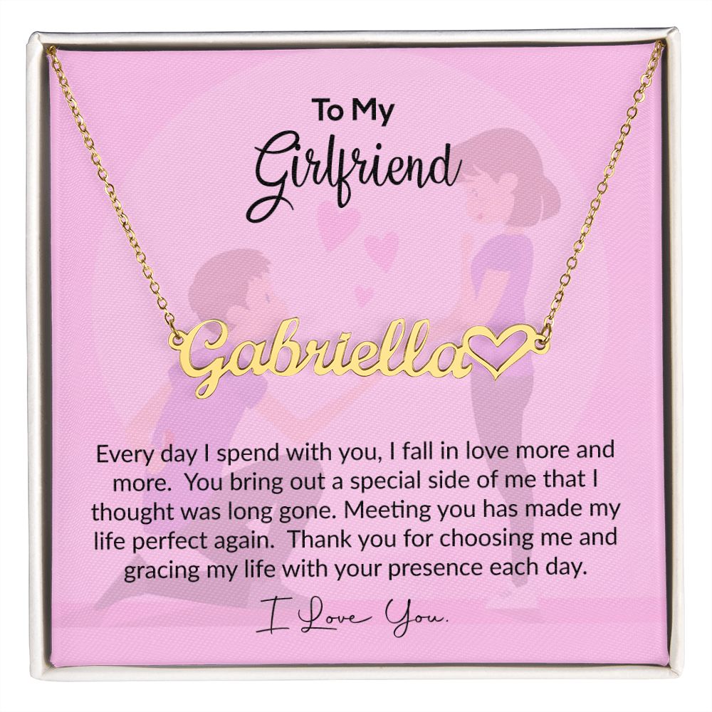 To My Girlfriend | I Love You | Name Necklace + Heart