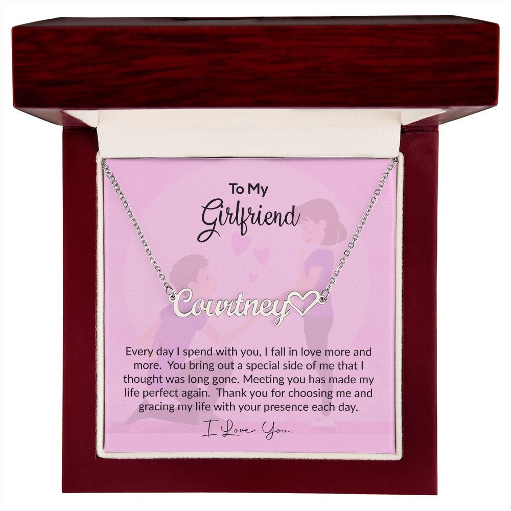 To My Girlfriend | I Love You | Name Necklace + Heart