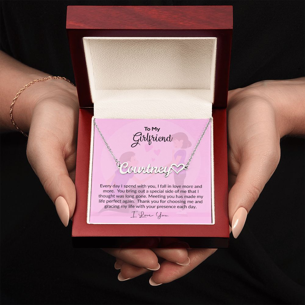 To My Girlfriend | I Love You | Name Necklace + Heart