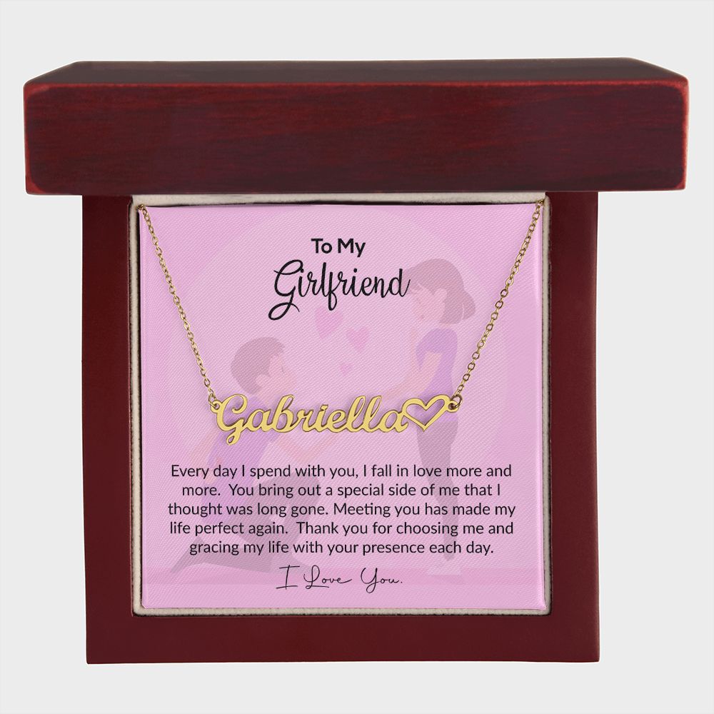 To My Girlfriend | I Love You | Name Necklace + Heart
