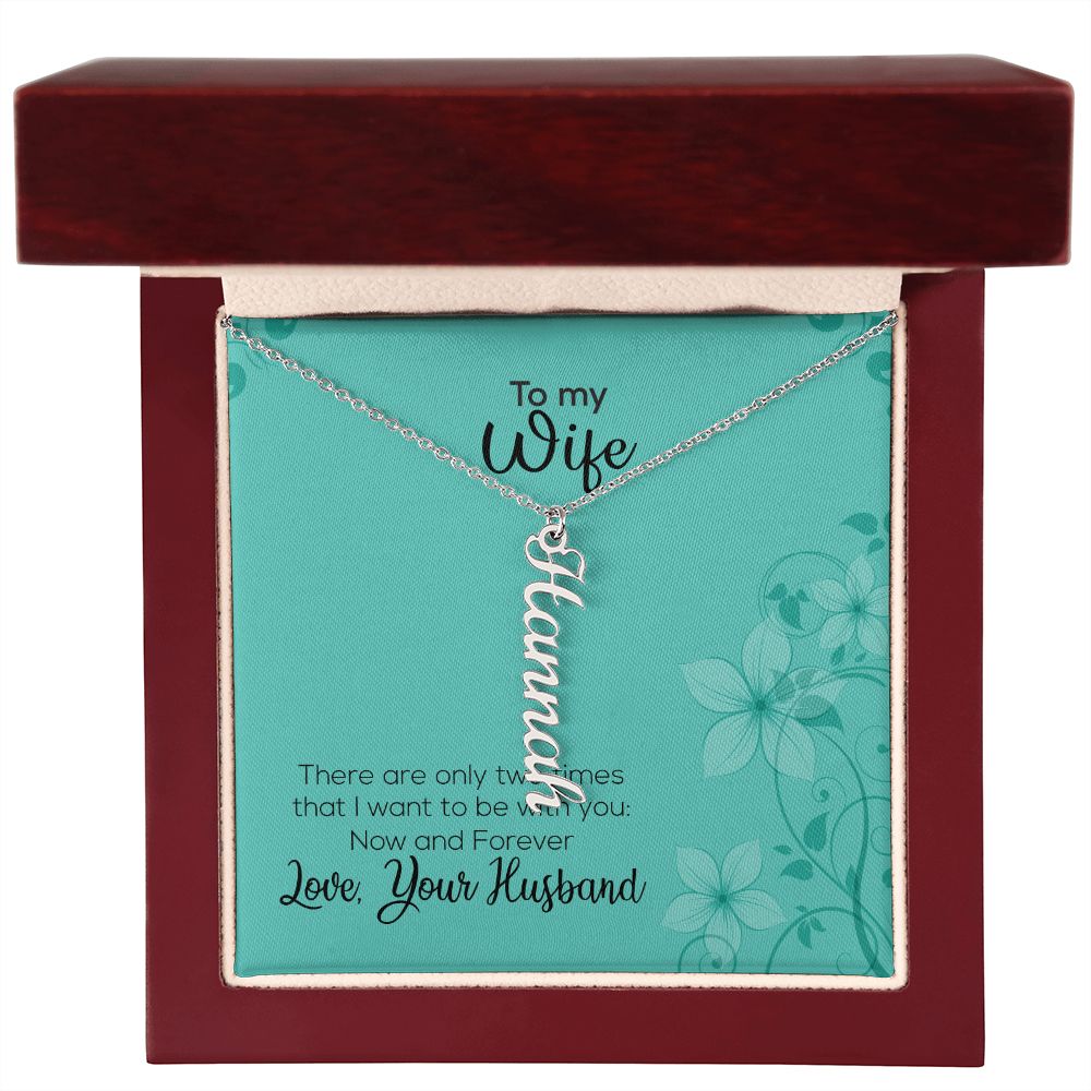 To My Wife | Love Your Husband | Vertical Name Necklace