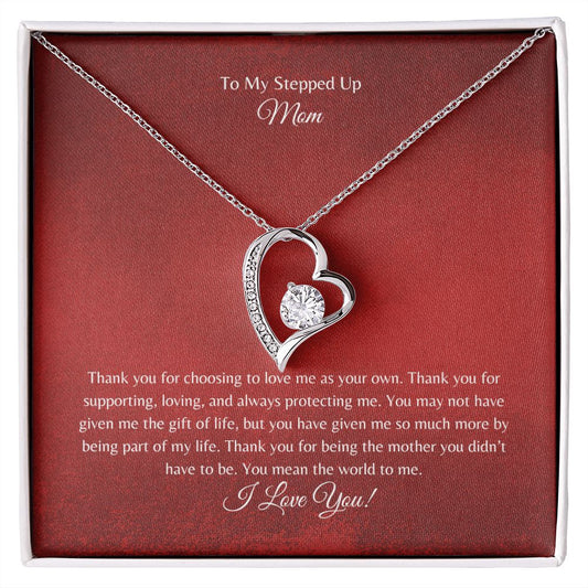 To My Stepped Up Mom | I Love You | Forever Love Necklace