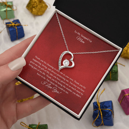 To My Stepped Up Mom | I Love You | Forever Love Necklace