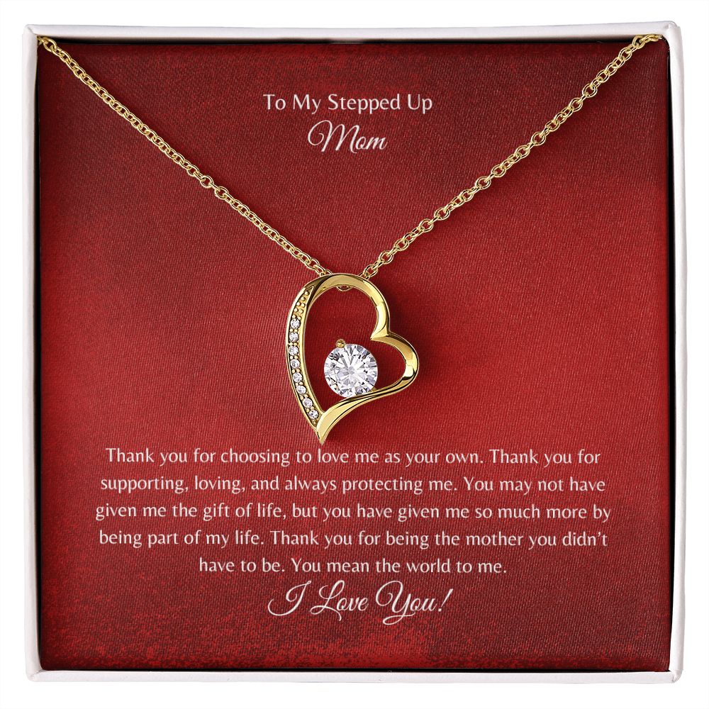 To My Stepped Up Mom | I Love You | Forever Love Necklace