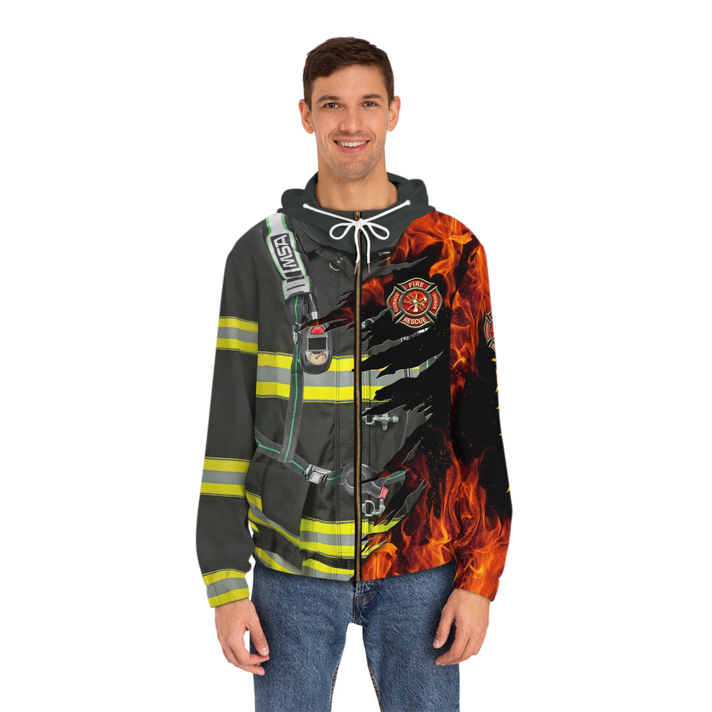 Retired Fire Fighter Full-Zip Hoodie