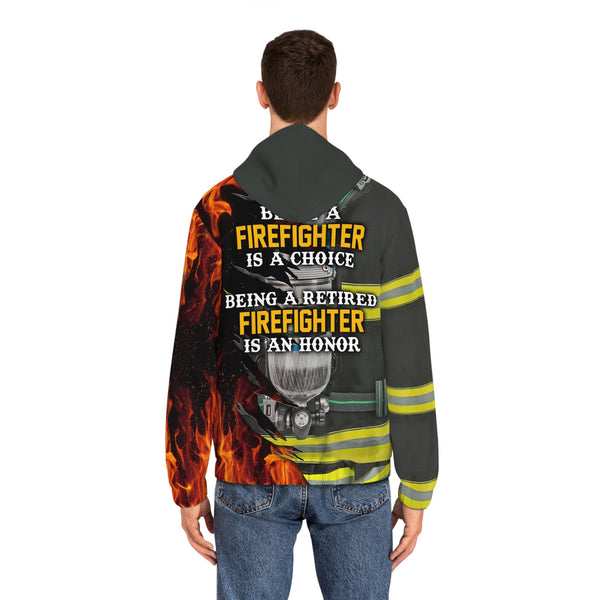 Retired Fire Fighter Full-Zip Hoodie
