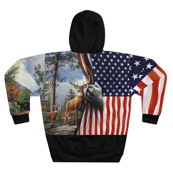 Deer & USA Flag Hoodie