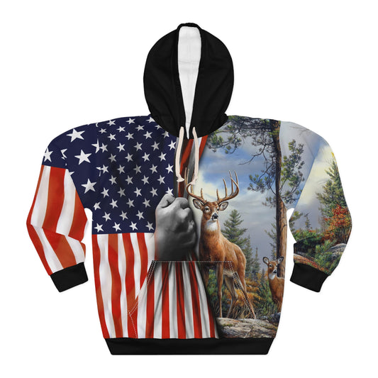 Deer & USA Flag Hoodie