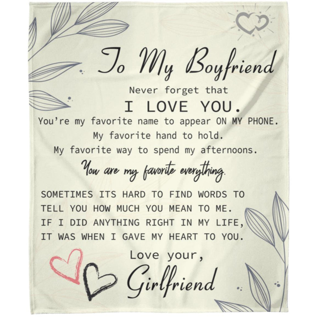 To My Boyfriend Fleece Blanket