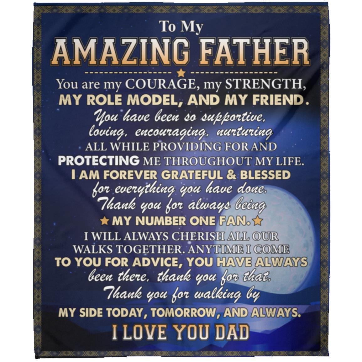 To An Amazing Father Fleece Blanket