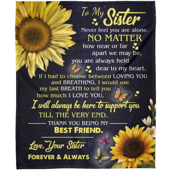 To My Sister Fleece Blanket