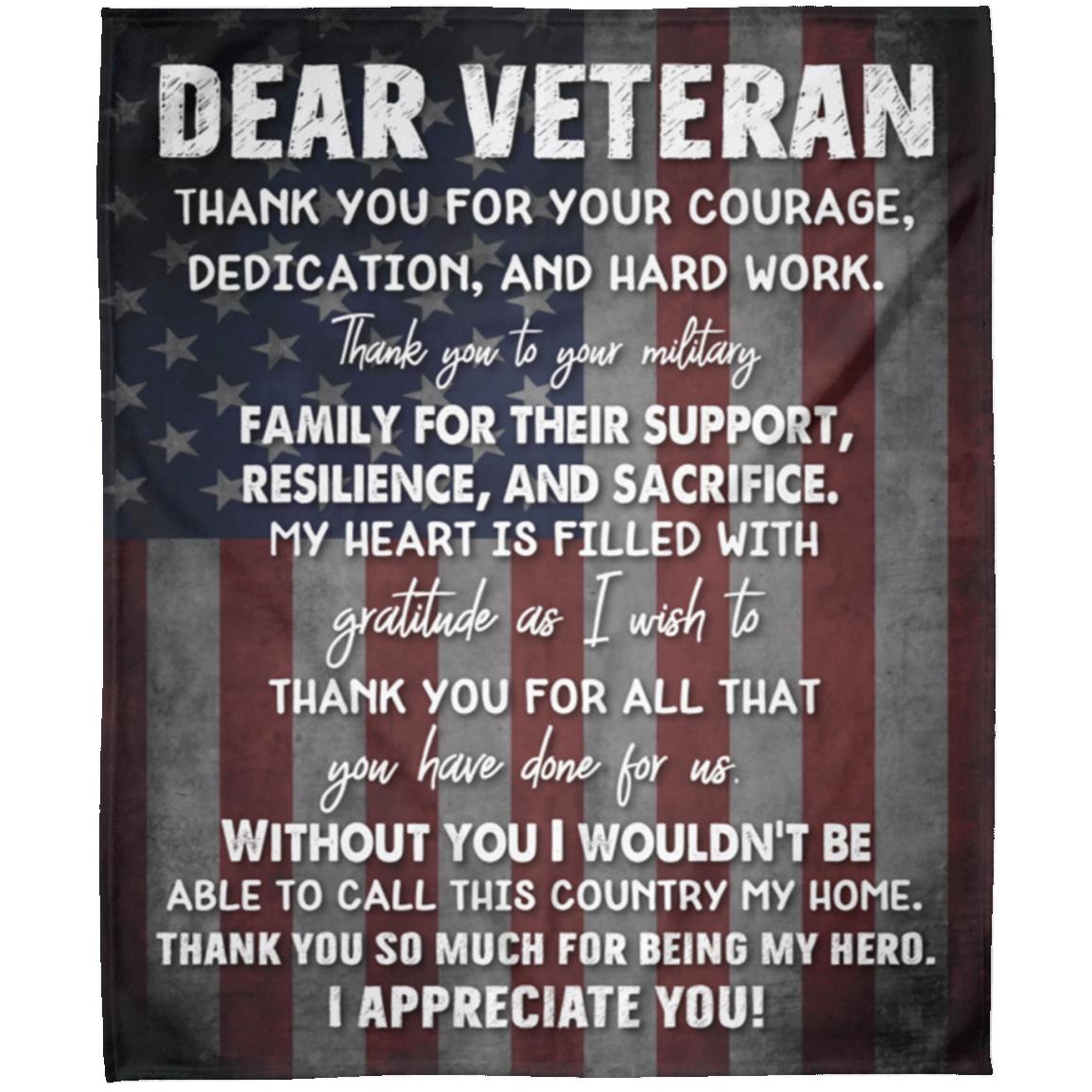 Dear Veteran Fleece Blanket