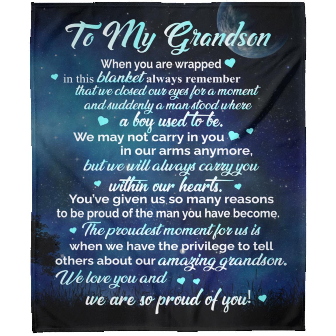 To My Grandson Fleece Blanket