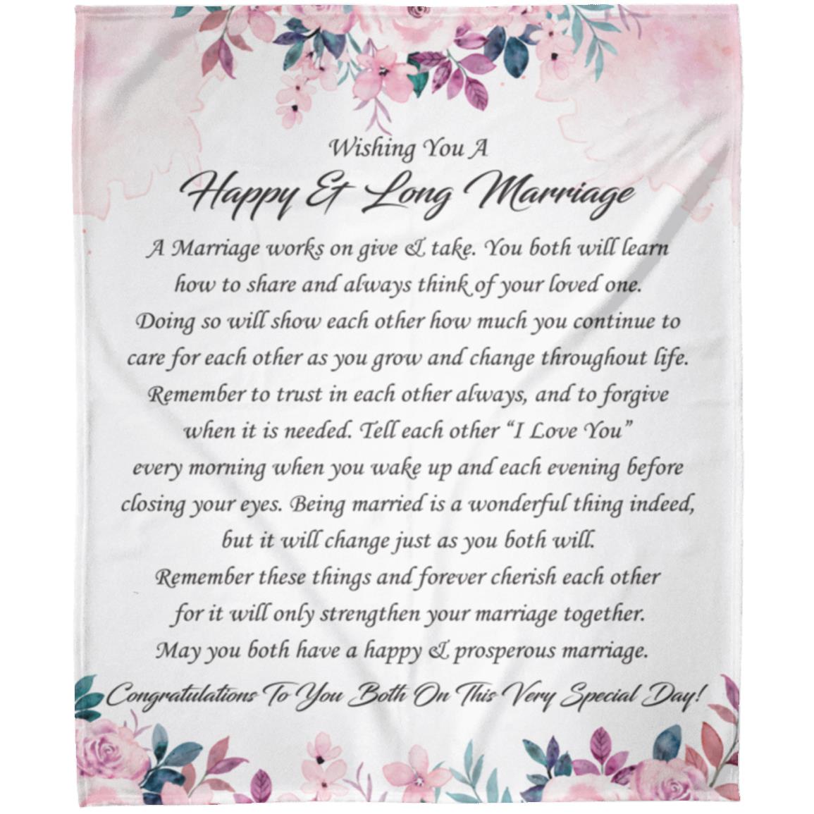 Wishing You A Happy & Long Marriage Fleece Blanket