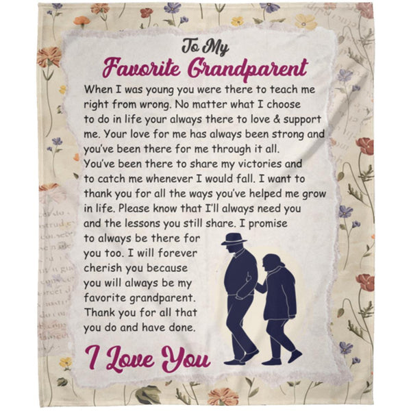 To My Favorite Grandparent Fleece Blanket