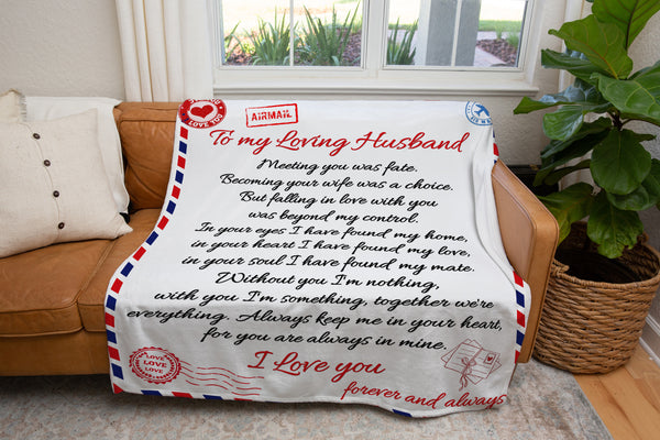 To My Loving Husband Blanket