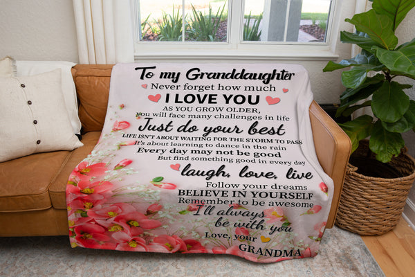 To My Granddaughter Blanket