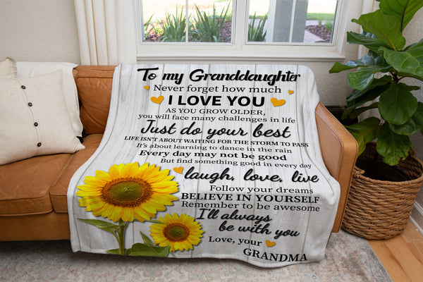 To My Granddaughter Blanket