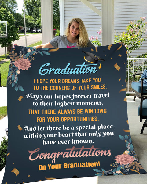 Graduation Fleece Blanket