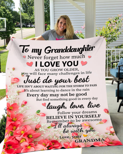 To My Granddaughter Blanket