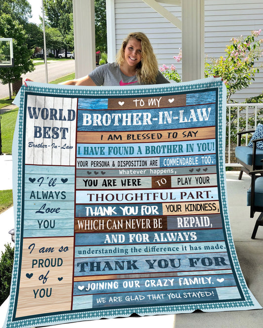 To My Brother-In-Law Fleece Blanket