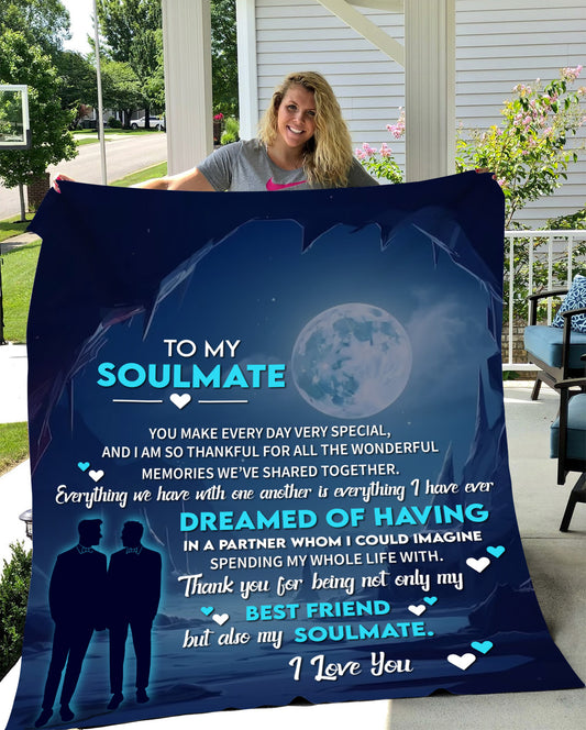 To My Soulmate Fleece Blanket