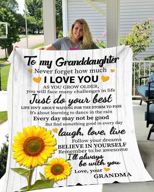 To My Granddaughter Blanket