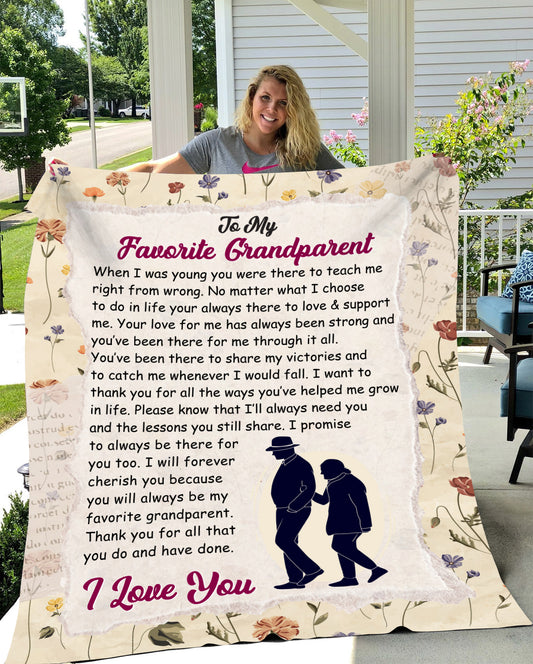 To My Favorite Grandparent Fleece Blanket