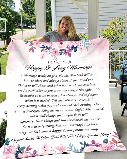 Wishing You A Happy & Long Marriage Fleece Blanket