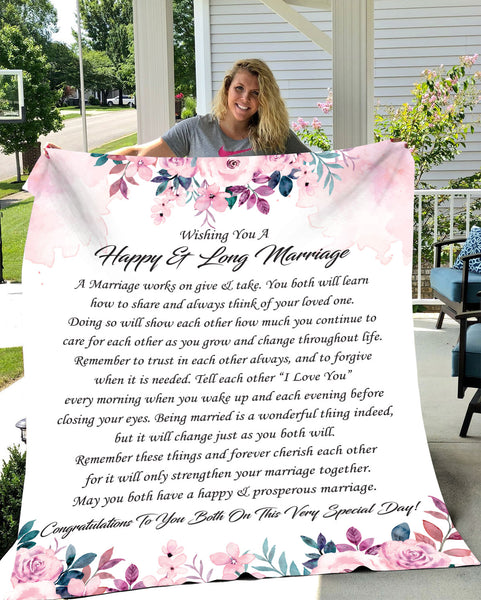 Wishing You A Happy & Long Marriage Fleece Blanket